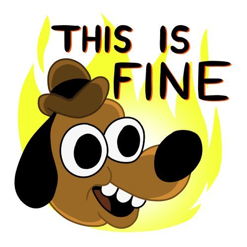 Собака в оне this is Fine