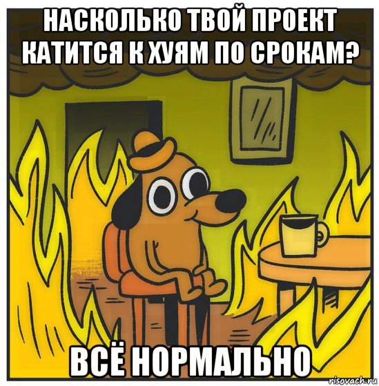 Мем собака в горящем доме