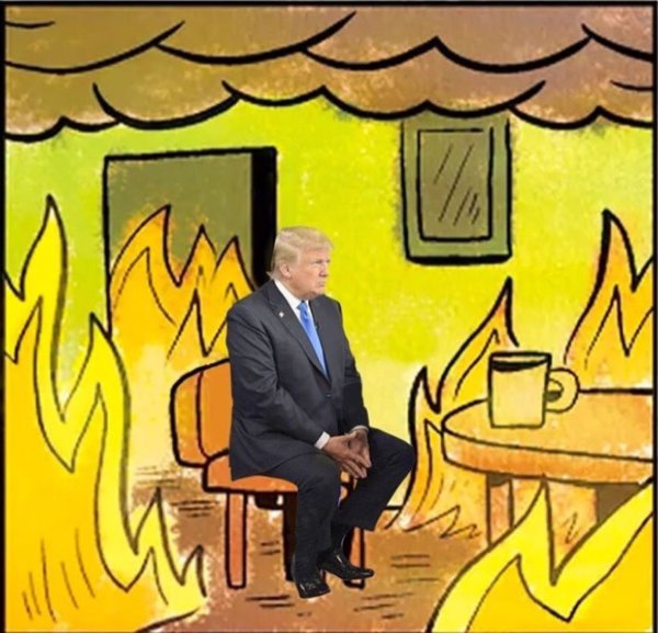 Мем чел в горящей комнате