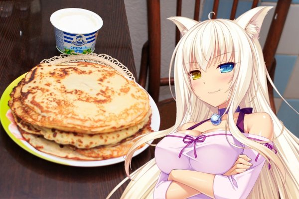 Кошка с блинами