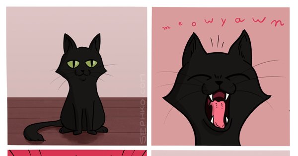 Кот зевает арт