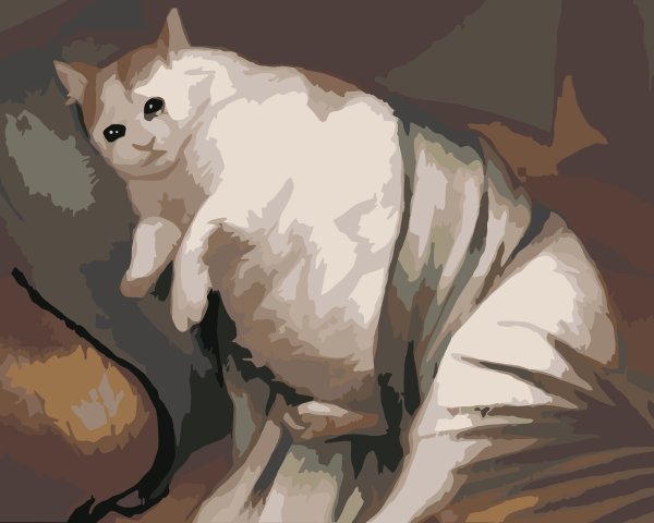 Кот лежит арт