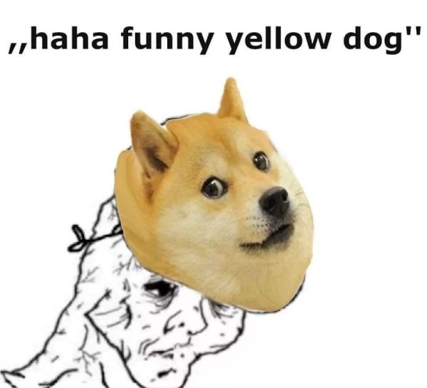 Смешная желтая собака Мем