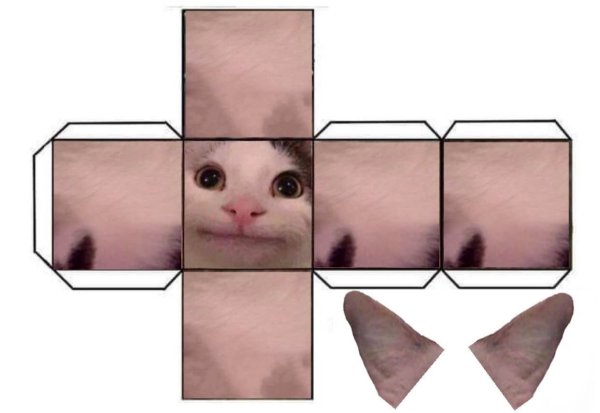 Квадратный котик из бумаги