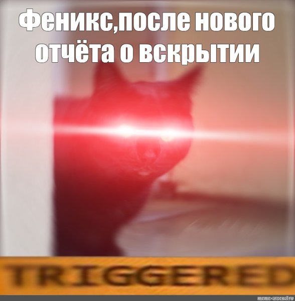 Орущий кот с красными глазами