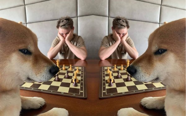 Шахматист с собакой