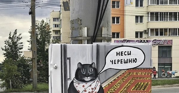 Котик неси черешню