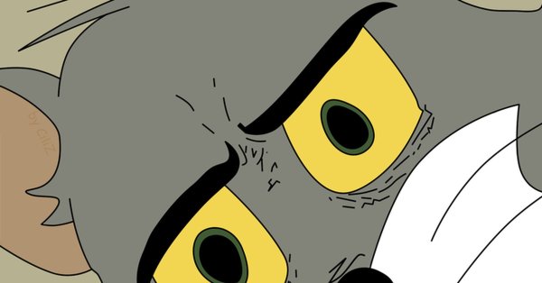 Мем кот том в шоке