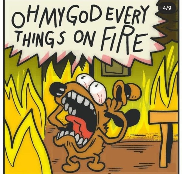 Собака в огне Мем