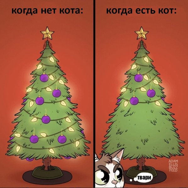 Мемы про новогоднюю елку
