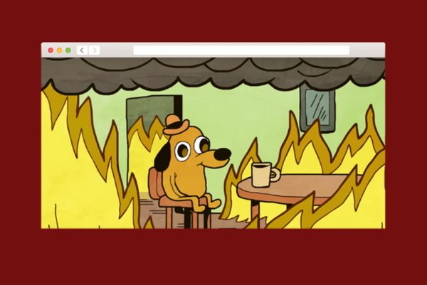 Собака горит в доме