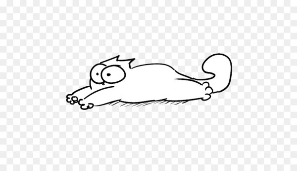 Белый мультяшный кот