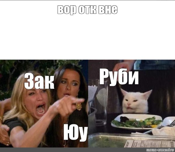 Девушки орут на кота