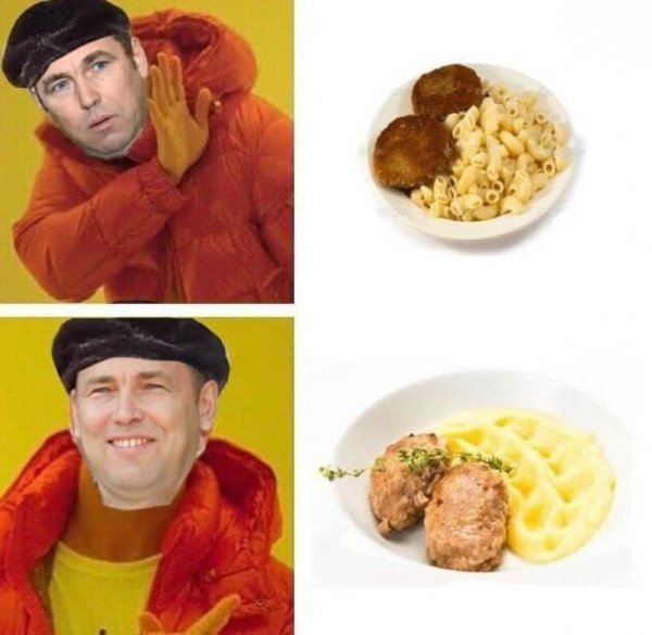 Котлетки с макарошками с пюрешкой