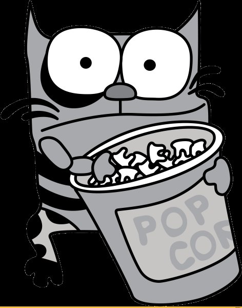 Кот с попкорном