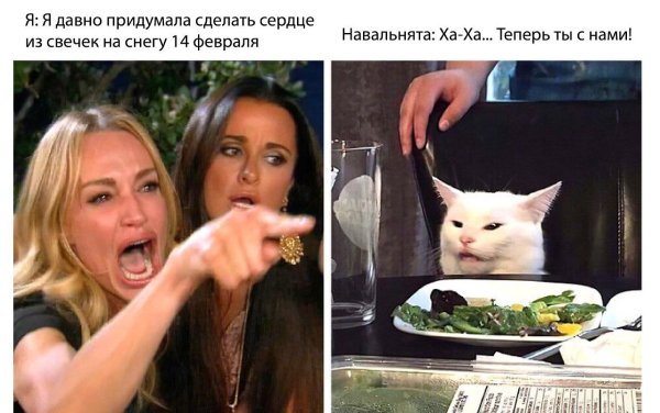 Мем с котом и двумя женщинами