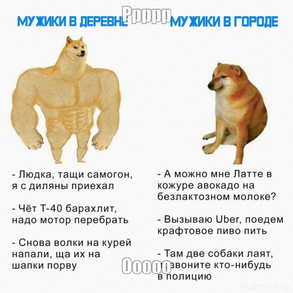 Сильная собака и слабая собака Мем