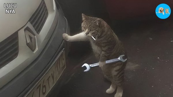 Кот с гаечным ключом