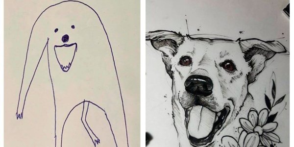 Рисунки собак легкие