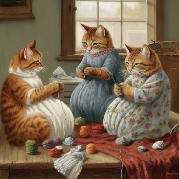 Кошки и вязание картинки из нейросети