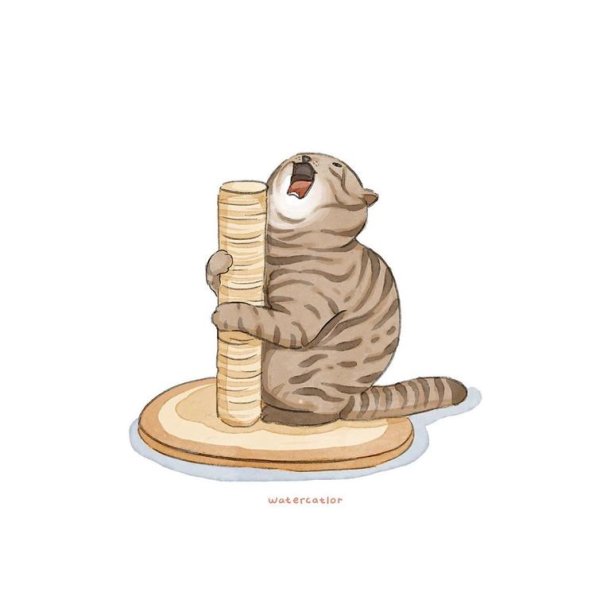 Нарисованный котик