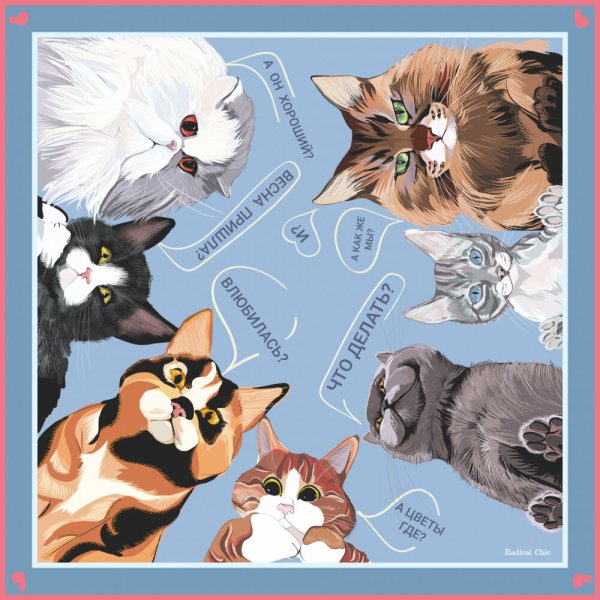 Коты в платках рисунки