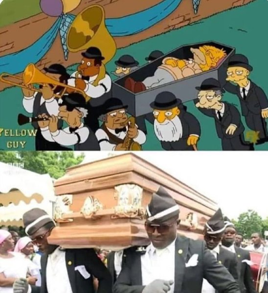 Мем с темнокожими и гробом