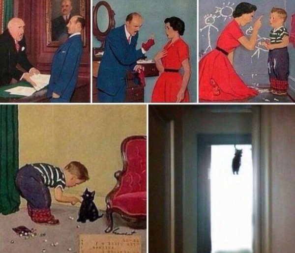 Кот повесился