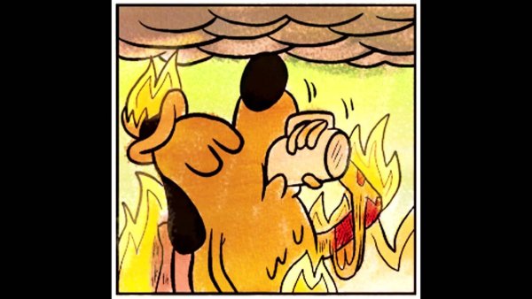 Собачка в огне