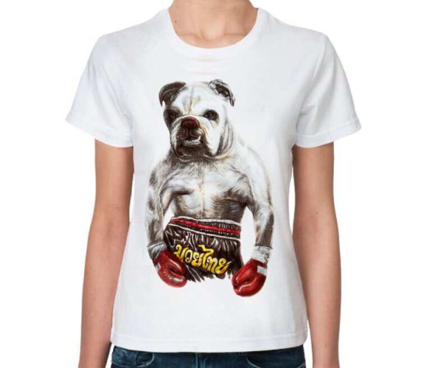 Майка с собакой боксер