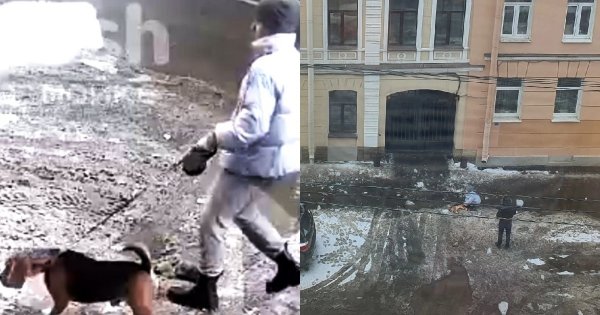 Глыба льда упала с крыши