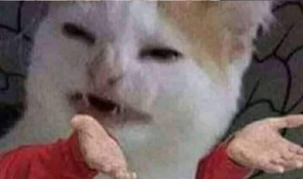 Плачущий кот в костюме банана