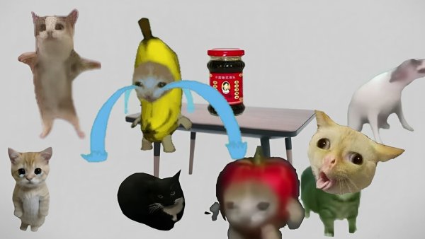 Мемный котик банан