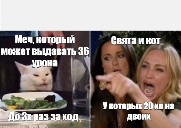 Мем две женщины орут на кота