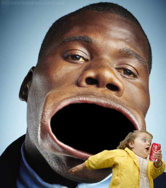 Темнокожий с открытым ртом