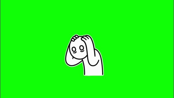 Стикер на зелёном фыоне