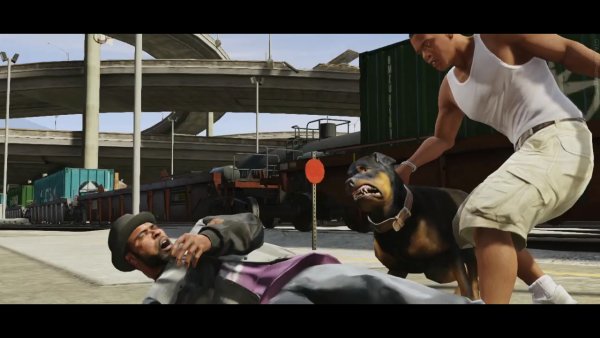 GTA V Франклин Ламар и Чоп