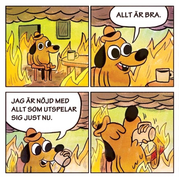 Желтая собака в огне