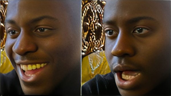 Негр смеется и грустит