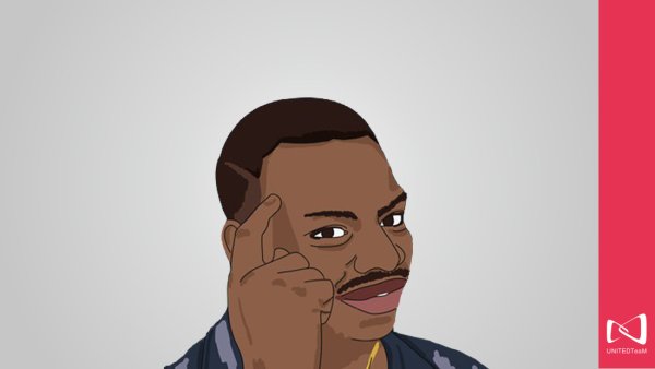 Негр с пальцем у Виска