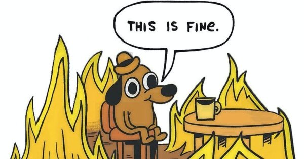 Собака и горящий дом