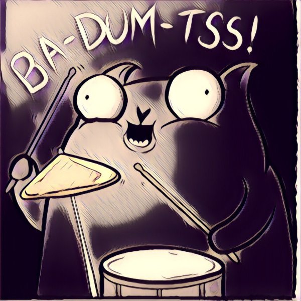 Кот с барабанами Мем