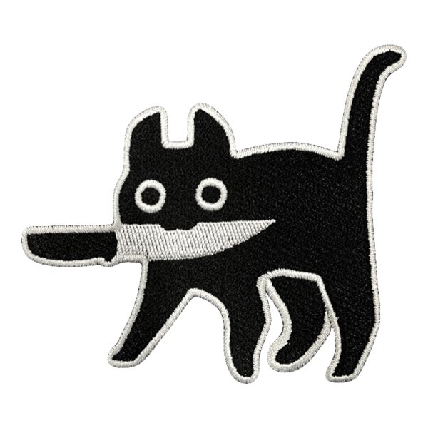 Нашивка кот с ножом