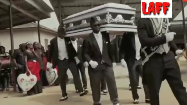 Афроамериканцы танцуют с гробом