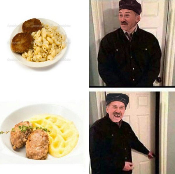 Макарошки с котлетой