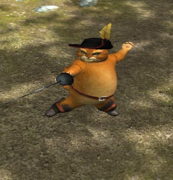 Толстый кот в сапогах из Шрека