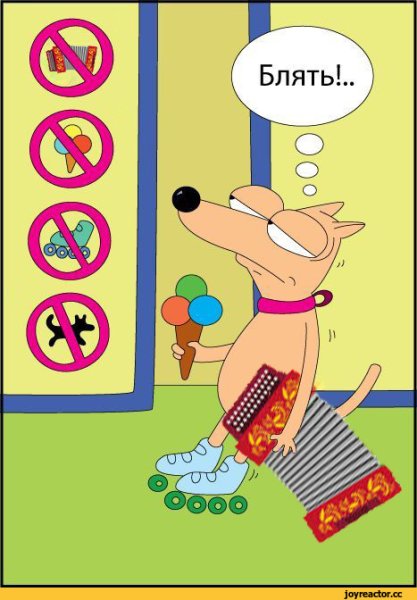 Нельзя на роликах с мороженым и собакам
