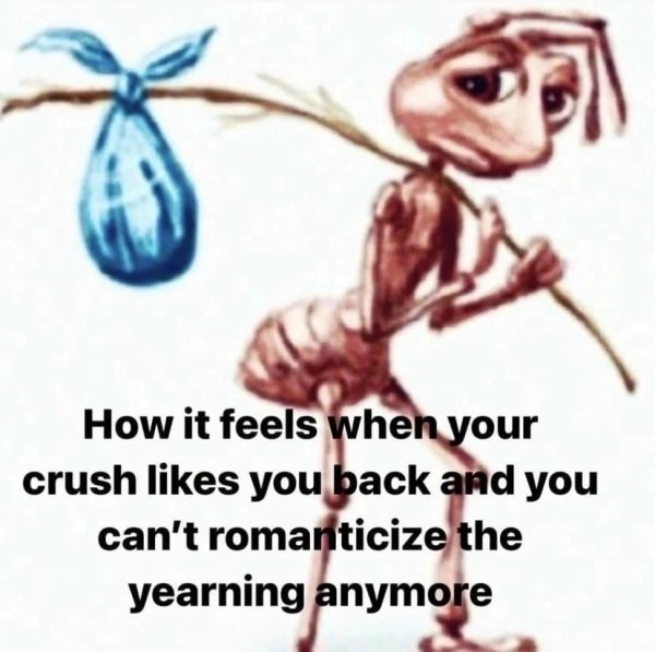 Грустный муравей с мешочком