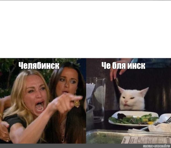 Мем с котом за столом