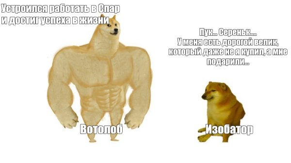 Мем с доги сильный и слабый